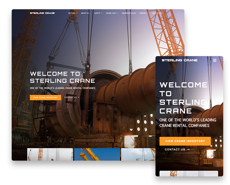 Website design for Sterling Crane Canada