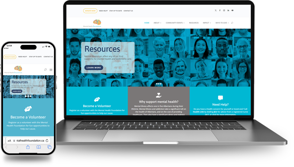 Projects Mental Health Foundation Edmonton Website Design
